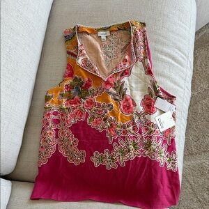 CeCe Multicolor Floral Sleeveless Blouse NEW!